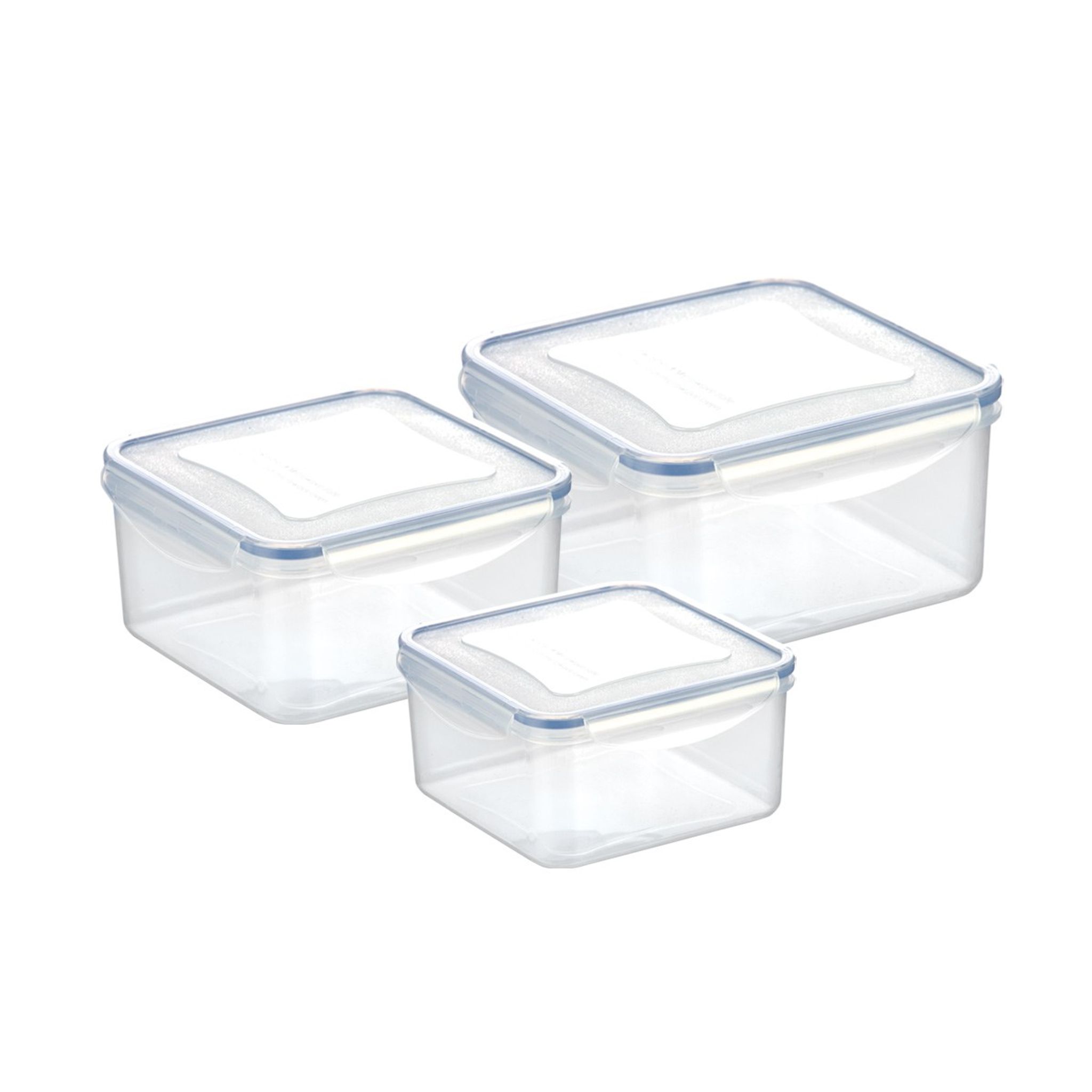 FRESHBOX Négyzet alakú ételtároló doboz, 3 db, 1.2, 2.0, 3.0 l