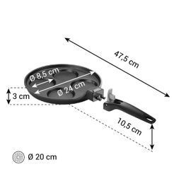 Image of Frying pan 4 dimples SmartCLICK ø 24 cm