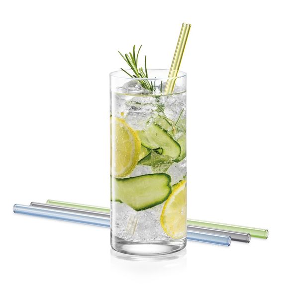 Glas-Trinkhalme myDRINK, 4 St., mit Reinigungsbürste