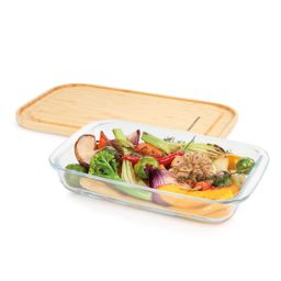 Glass baking dish with cover ONLINE 31 x 19 cm