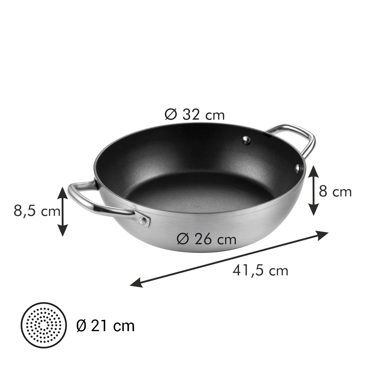 GrandCHEF mélyserpenyő ø 32 cm, kétfülű termék 2. képe