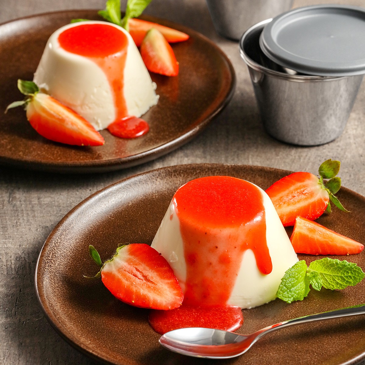 GrandCHEF rozsdamentes acél panna cotta sütőforma, 4 db termék 2. képe