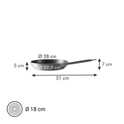 GrandCHEF serpenyő ø 28 cm, hosszú nyelű