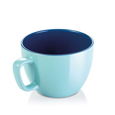 Große Tasse CREMA SHINE, azurblau