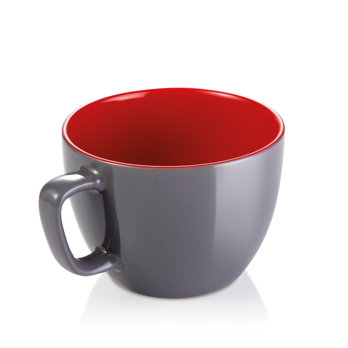 Große Tasse CREMA SHINE, grau