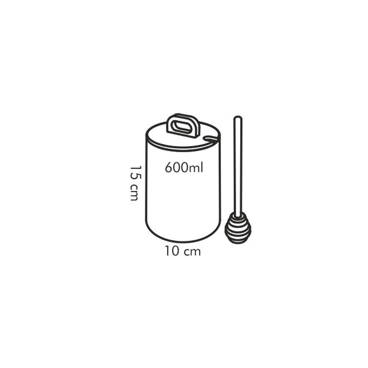 GUSTITO Méztartó 0,6 L, Csurgatóval