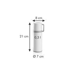 Isolierflasche mit Tasse CONSTANT CREAM 0,3 l, aus Edelstahl