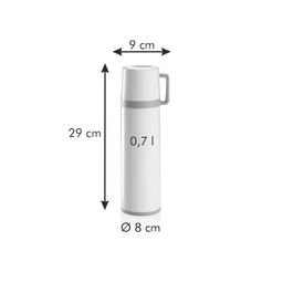 Isolierflasche mit Tasse CONSTANT CREAM 0,7 l, aus Edelstahl