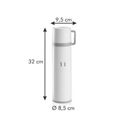 Isolierflasche mit Tasse CONSTANT CREAM 1,0 l, aus Edelstahl