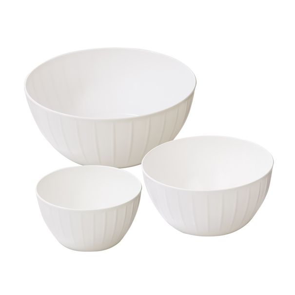 Kunststoffschüssel DELÍCIA, Set, 3-tlg., weiß
