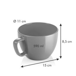 Large mug CREMA SHINE, grey