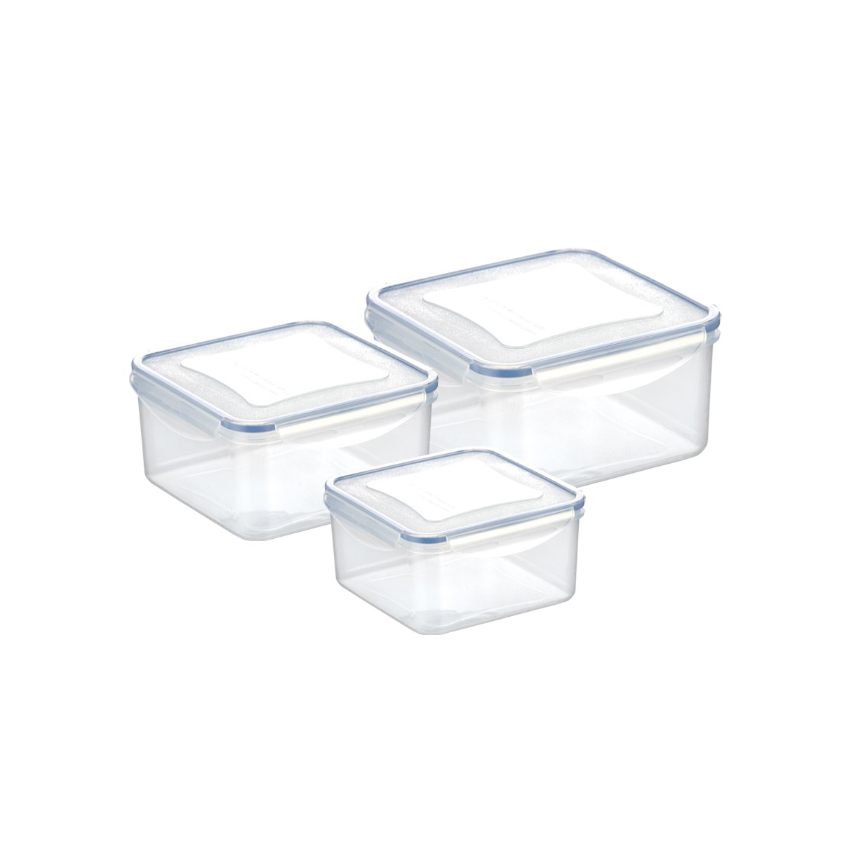 FRESHBOX Négyzet alakú ételtároló doboz, 3 db, 0.4, 0.7, 1.2 l