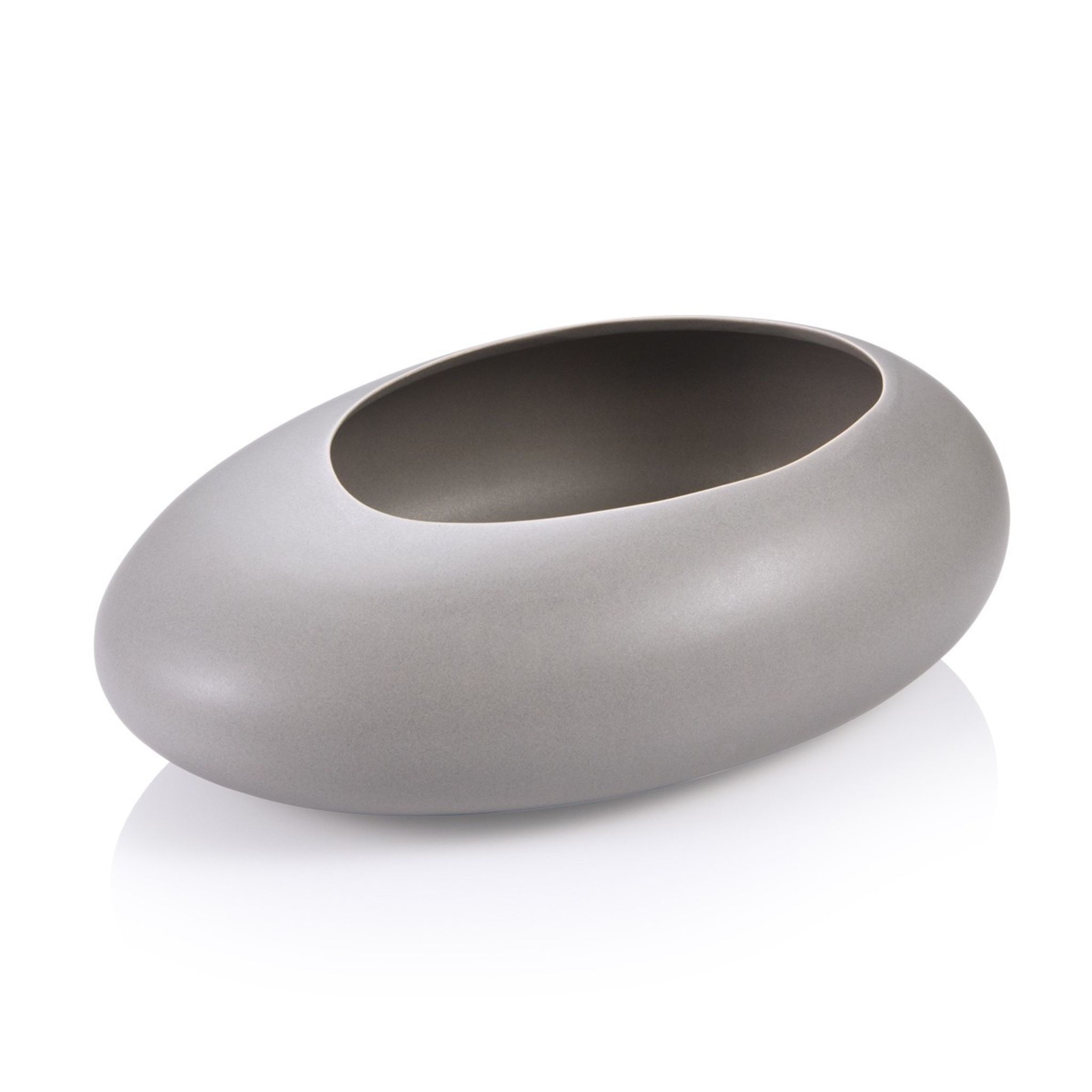 Low oval planter FANCY HOME Stones, grey