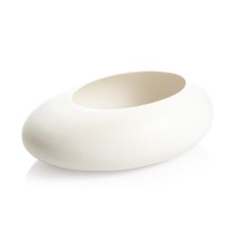 Low oval planter FANCY HOME Stones, white