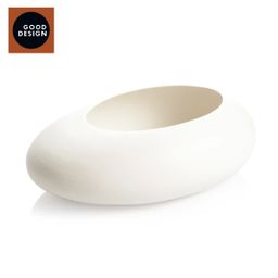 Low oval planter FANCY HOME Stones, white