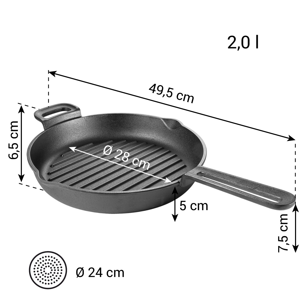 MASSIVE mély grillserpenyő ø 28 cm termék 2. képe