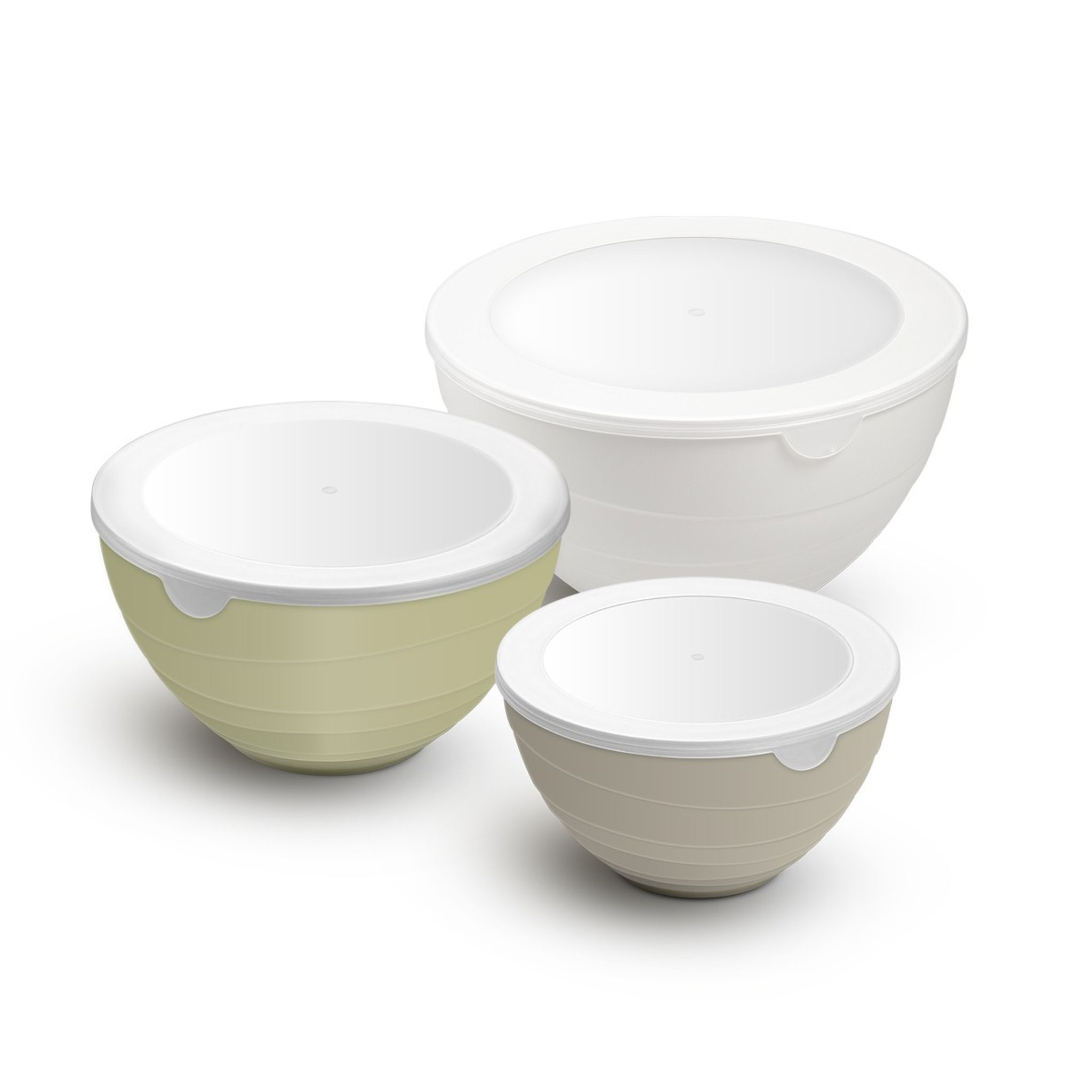 Obrázok Misy plastové s vekami PRESTO, súprava 3 ks