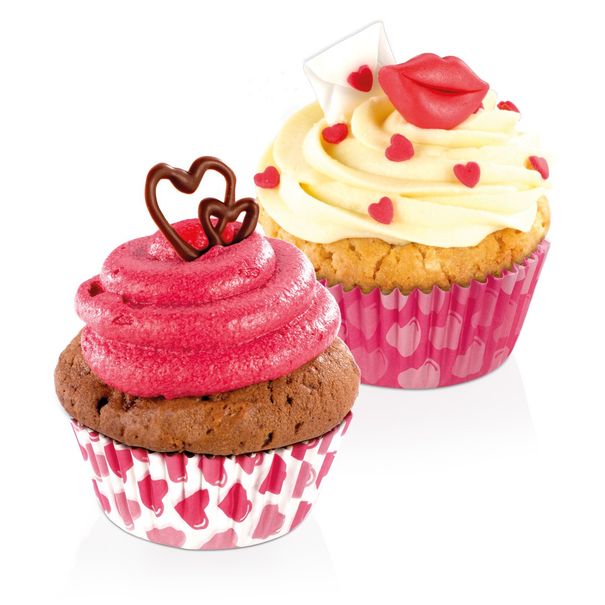 Muffin-Körbchen DELÍCIA ø 6 cm, 60 St., Herzchen