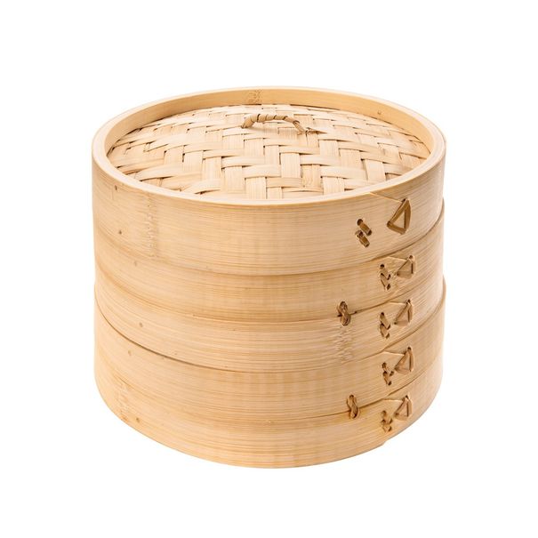 E-shop Naparovací košík bambusový NIKKO ø 20 cm, dvojposchodový