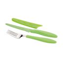 Non-stick table knife and fork PRESTO TONE, green