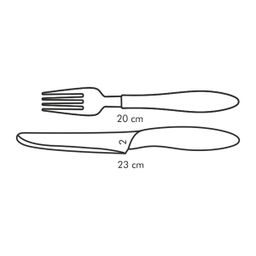 Non-stick table knife and fork PRESTO TONE, red