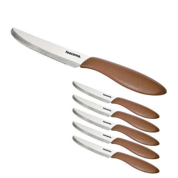 E-shop Nôž jedálenský PRESTO 12 cm, 6 ks, hnedá