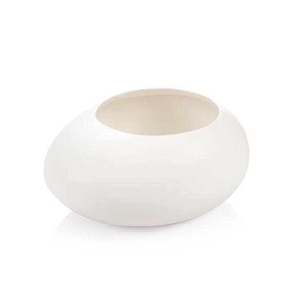 E-shop Obal na veľký kvetináč FANCY HOME Stones, biela