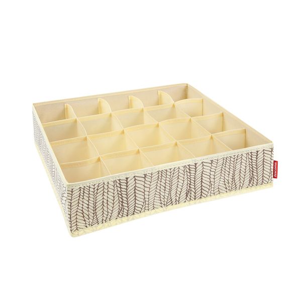E-shop Organizér na ponožky a spodnú bielizeň FANCY HOME 40 x 35 x 10 cm, smotanová