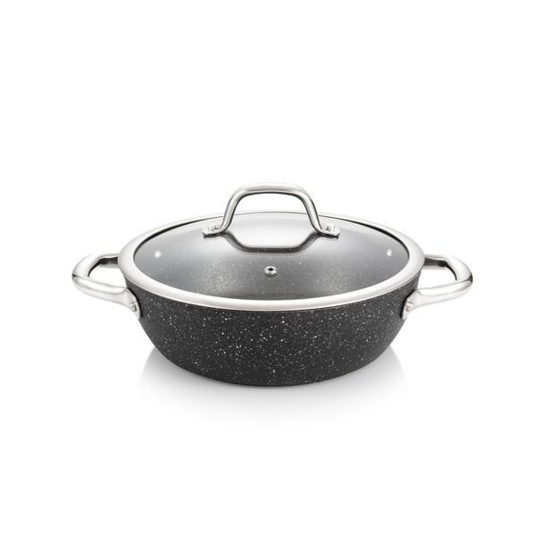 E-shop Panvica hlboká PRESIDENT Stone s pokrievkou ø 24 cm