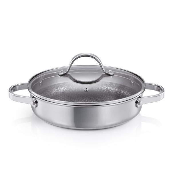 E-shop Panvica hlboká SteelCRAFT s pokrievkou ø 28 cm, 2 úchyty