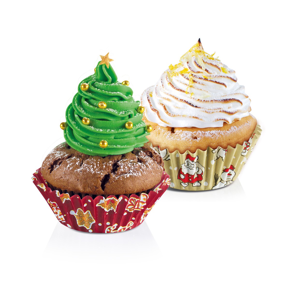 Papierbackförmchen DELÍCIA ø 6 cm, 60 St., Weihnachtsmotive