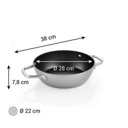 Patelnia głęboka GrandCHEF+ ø 28 cm, 2 uchwyty