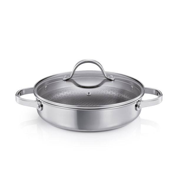 Patelnia głęboka SteelCRAFT z pokrywką ø 24 cm, 2 uchwyty