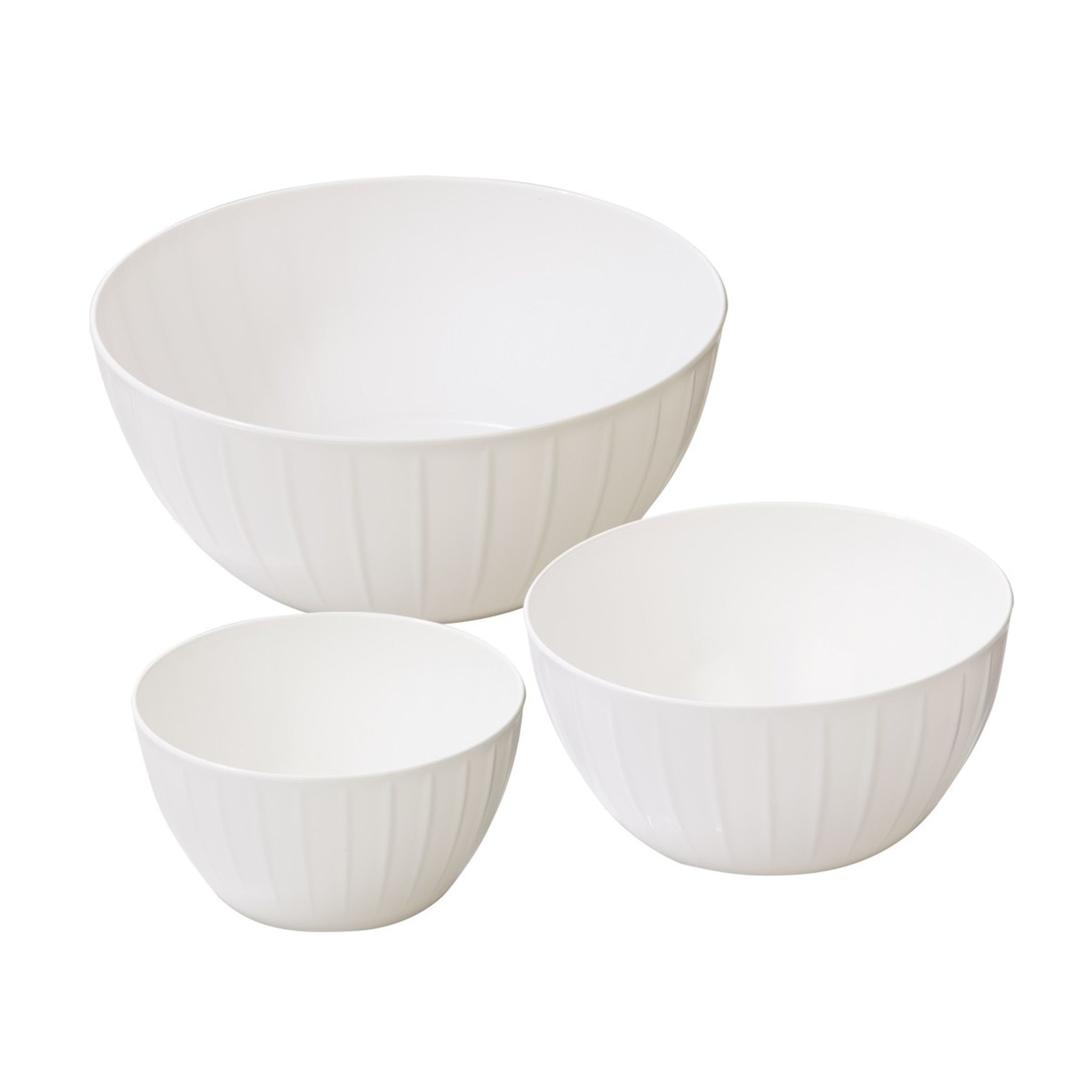 Plastic bowls DELÍCIA, set of 3, white