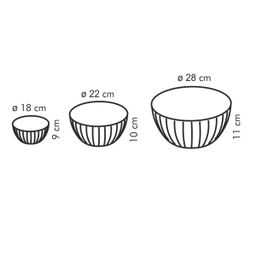 Plastic bowls DELÍCIA, set of 3, white