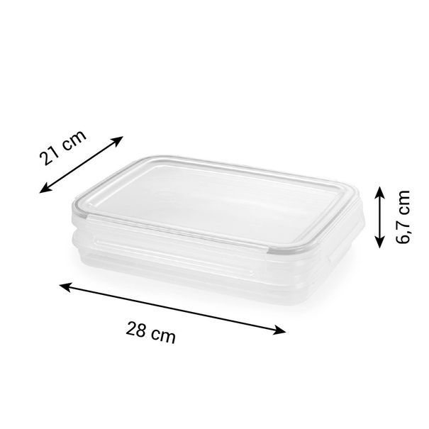 Pojemnik dwupiętrowy FRESHBOX 1,0 l, prostokątny (zdjęcie 3)