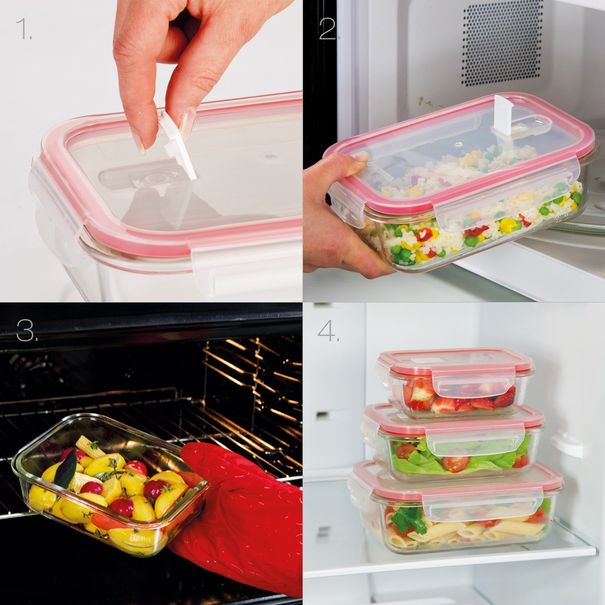 Pojemnik FRESHBOX Glass 0.4 l, prostokątny (zdjęcie 3)