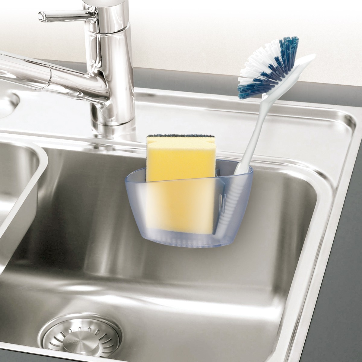 Portaspugne Per Lavello Cucina - Autoadesivo, 2 In 1 Per Spugne E Panni - Foto 9