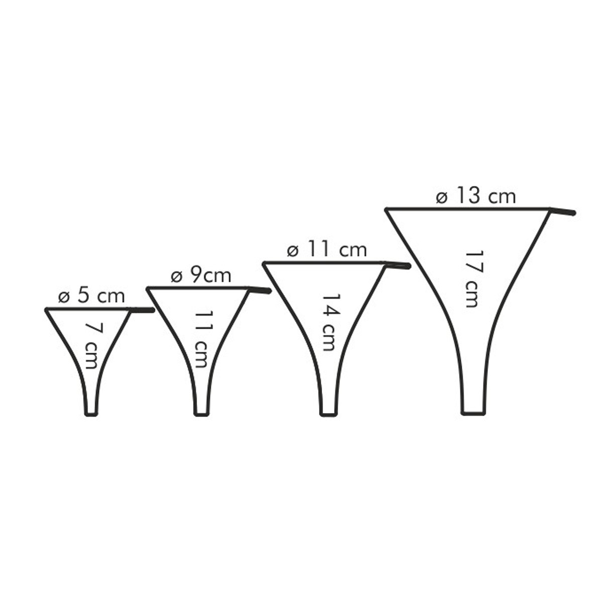 PRESTO Tölcsérek Szitával, 4 Db