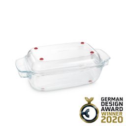 Roaster with lid GrandCHEF 34 x 19 cm, glass