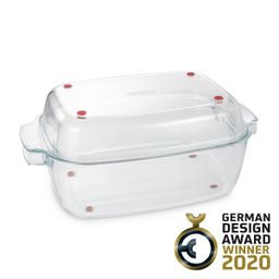 Roaster with lid GrandCHEF 40 x 26 cm, glass