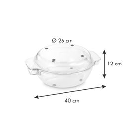 Round roaster with lid GrandCHEF 32 cm, glass