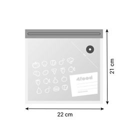 Sacchetti per sottovuoto con chiusura a zip 4FOOD 21 x 22 cm, 10 pz