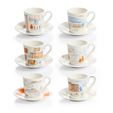 Obrázok Šálka na espresso s podšálkou myCOFFEE, 6 ks, Zlín
