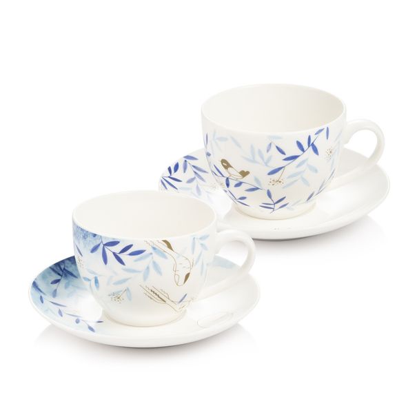 E-shop Šálka s podšálkou myCOFFEE, 2 ks, Nature