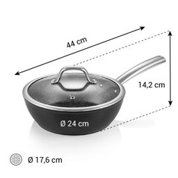 Imagen de Sartén honda PRESIDENT con tapa ø 24 cm