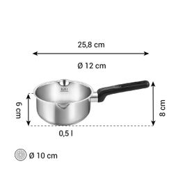 Saucepan BRAVA with double-sided spout ø 12 cm, 0.5 l