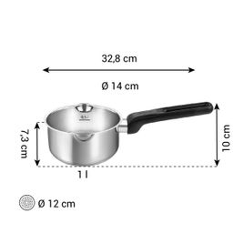 Saucepan BRAVA with double-sided spout ø 14 cm, 1.0 l