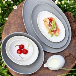 Serving plate FANCY HOME Stones 31 cm, white