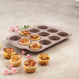 Silicone pan with metal rim DELÍCIA, 12 muffins